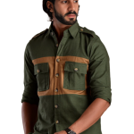 Forest Green Hunt in Style Shirt | Premium Men's Sportswear | Classic Outdoor Design | Comfortable Cotton Fabric | Size 36-44